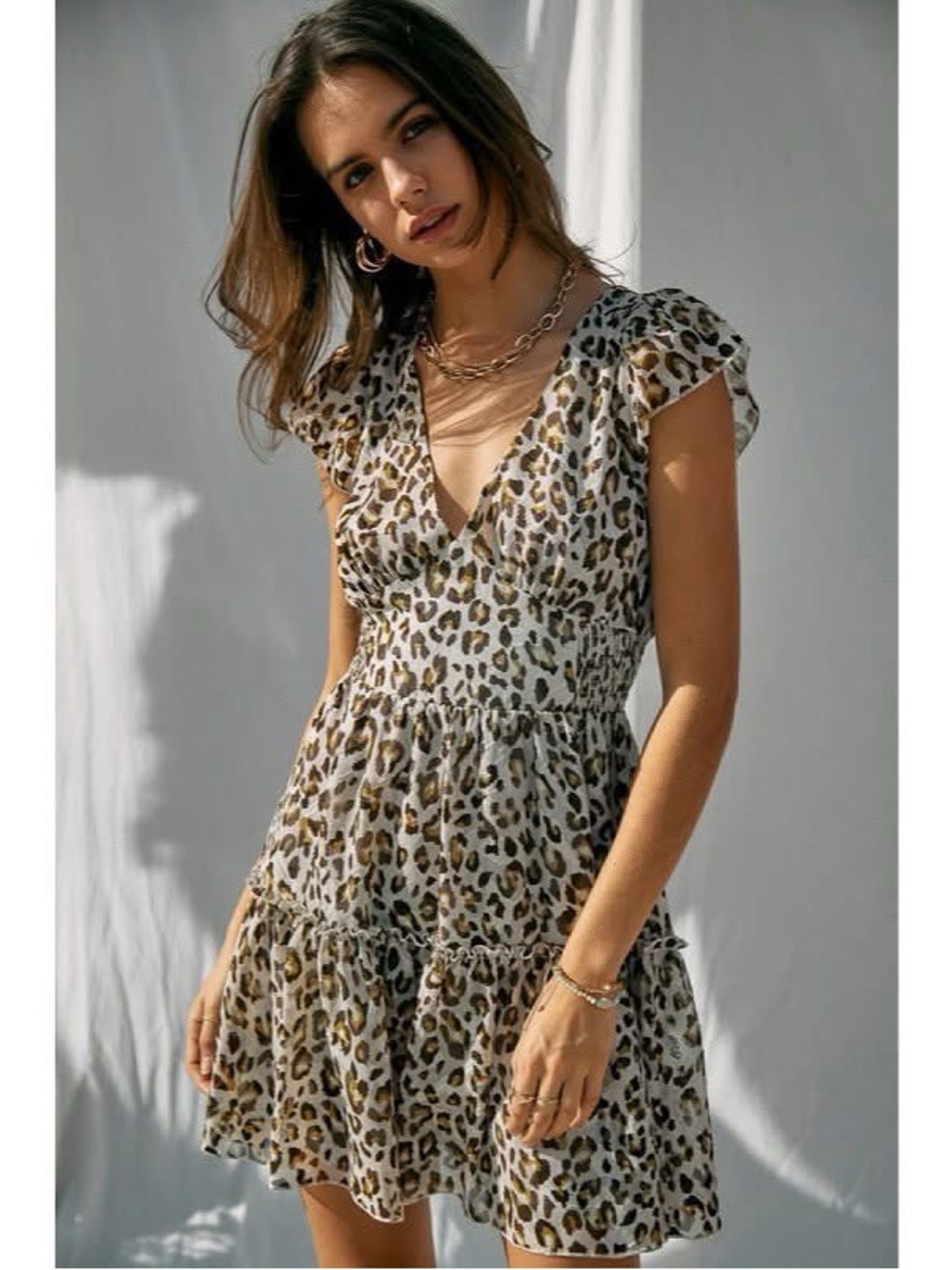 Leopard Print Dress with Tie Back